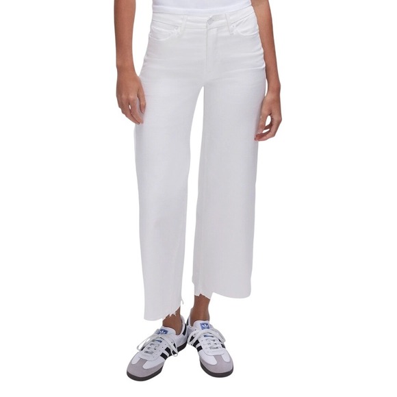 Good American Denim - Good American  Palazzo Crop White High Rise Wide Leg Jeans 10 GWPC046PT